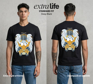El Mundo Digital | Digimon Angelmon #01300 - Playera Standard Fit | Deep Black - Foto en modelo