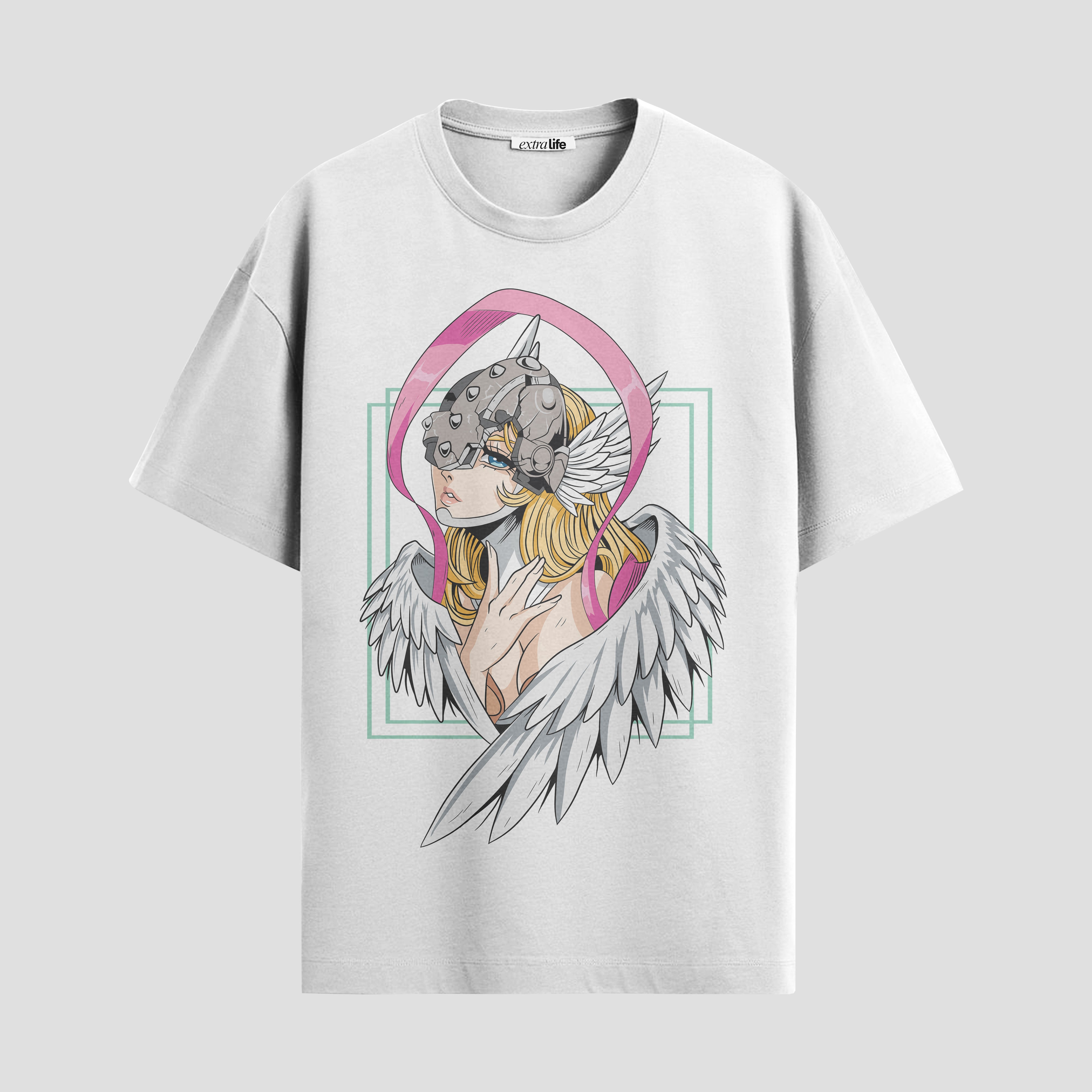 Playera urbana de anime y gaming ExtraLife MX, corte Standard Fit unisex ligero y transpirable en color Deep Black y Pure White, ropa de uso diario para gym y casual.