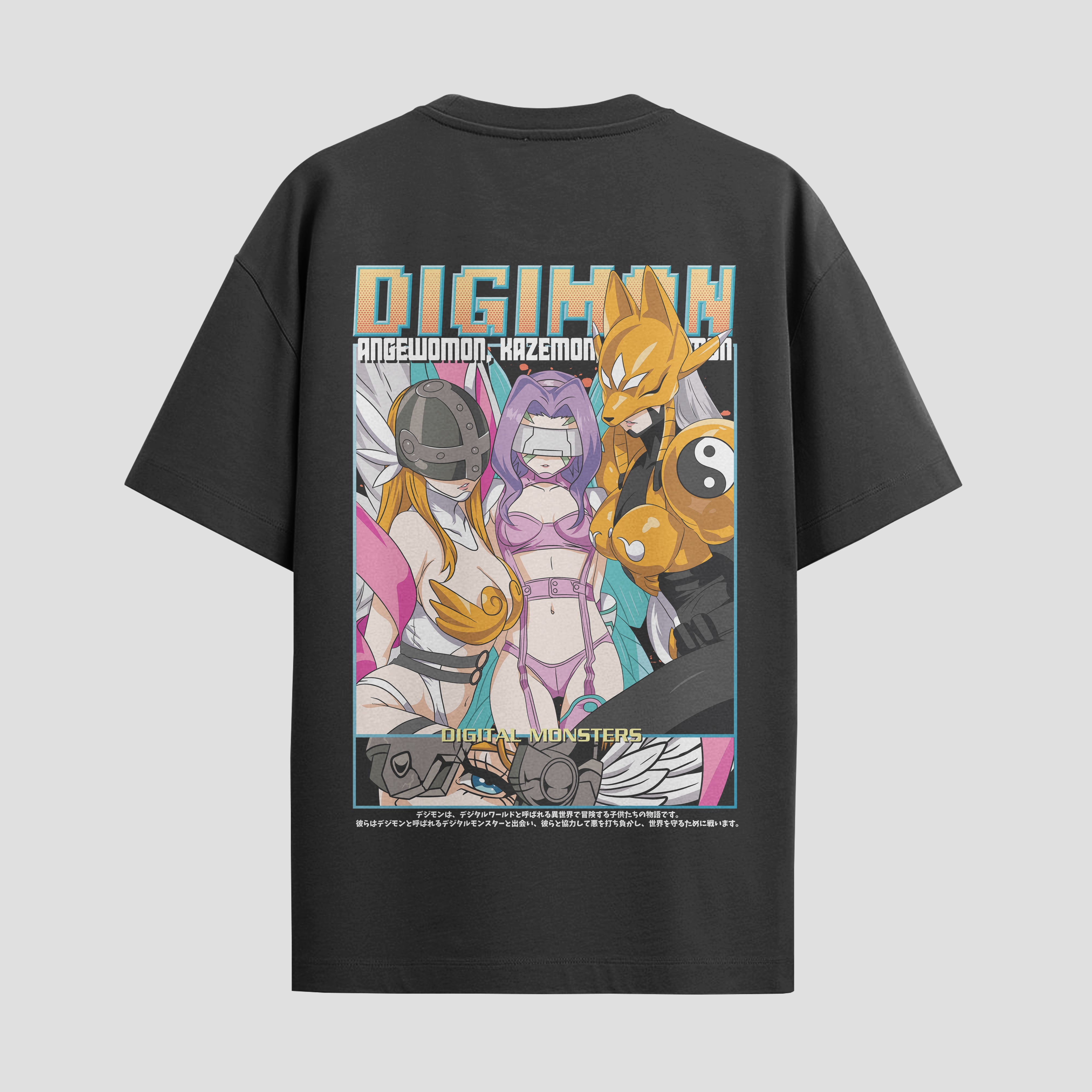 Playera urbana de anime y gaming ExtraLife MX, corte Standard Fit unisex ligero y transpirable en color Deep Black y Pure White, ropa de uso diario para gym y casual.