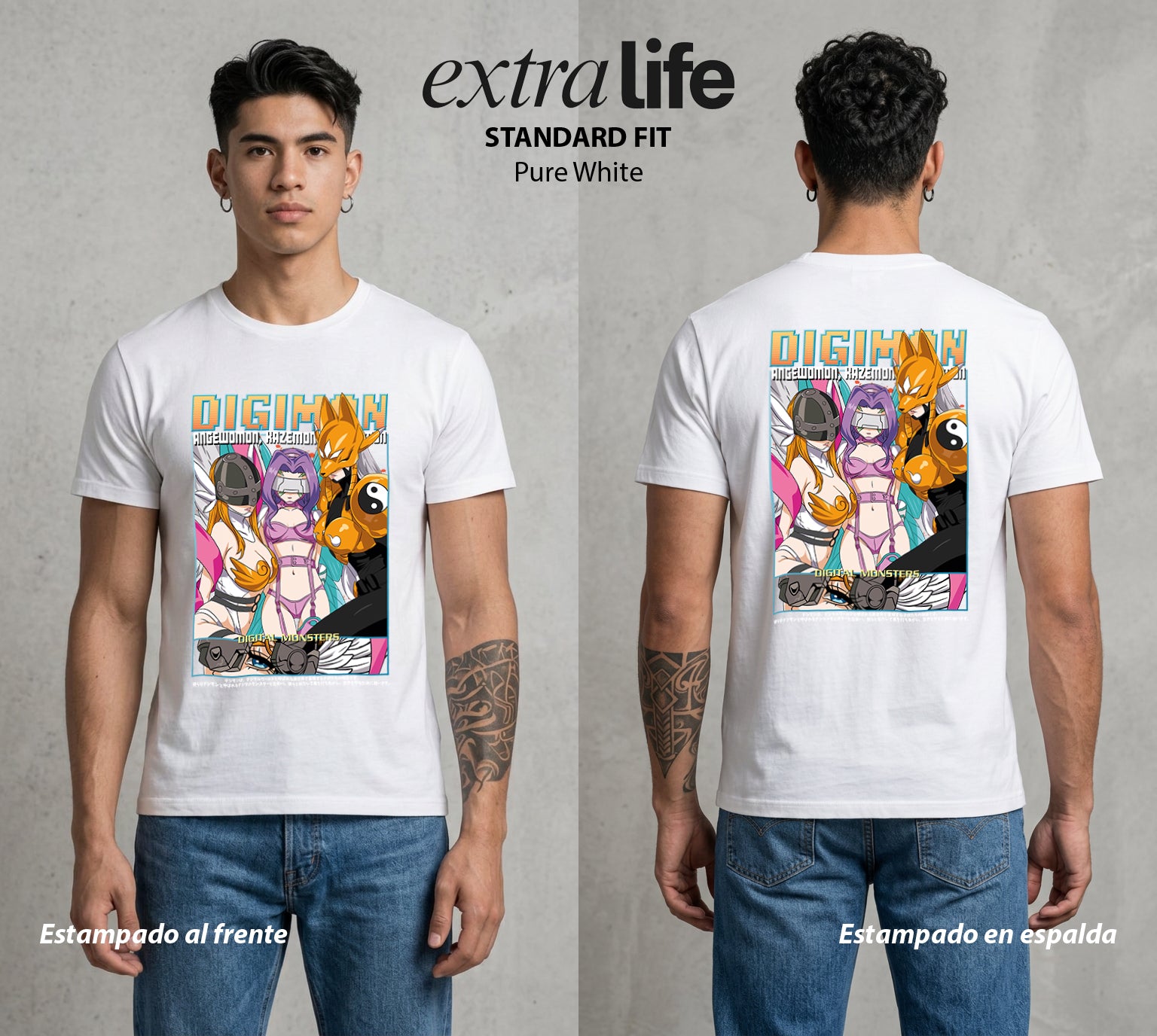 El Mundo Digital | Los Heroes del Futuro #01305 - Playera Standard Fit | Pure White - Foto en modelo