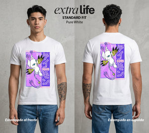 El Mundo Digital | Digimon Gatomon #01307 - Playera Classic Premium | Pure White - Foto en modelo