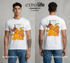 El Mundo Digital | Digimon Greymon #01308 - Playera Standard Fit | Pure White - Foto en modelo