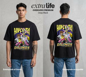 El Mundo Digital | Digimon Hikari X Tailmon #01309 - Playera Oversized Premium | Deep Black - Foto en modelo