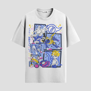 Playera urbana de anime y gaming ExtraLife MX, corte Standard Fit unisex ligero y transpirable en color Deep Black y Pure White, ropa de uso diario para gym y casual.