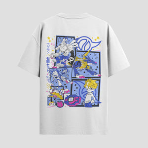 Playera urbana de anime y gaming ExtraLife MX, corte Standard Fit unisex ligero y transpirable en color Deep Black y Pure White, ropa de uso diario para gym y casual.