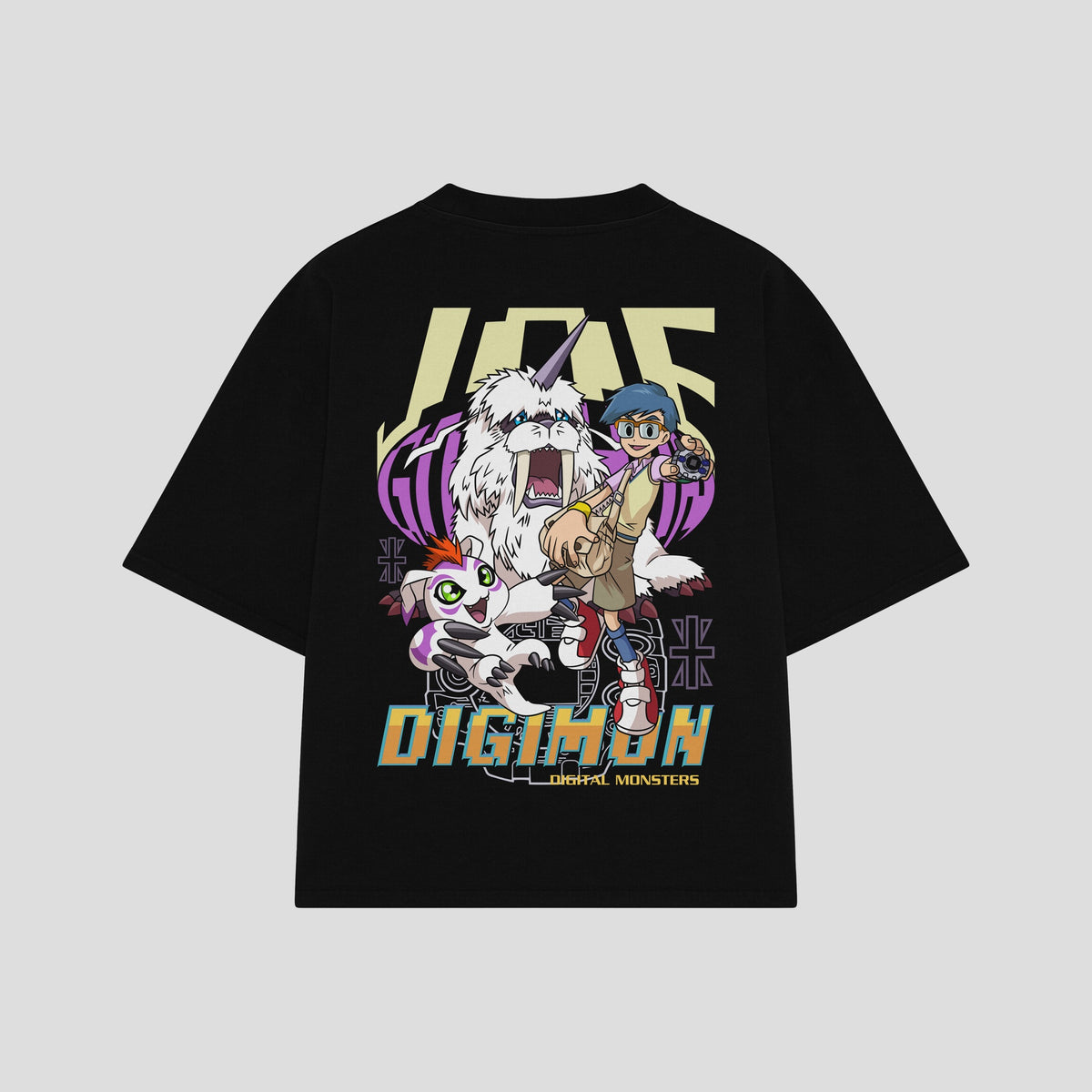 Playera streetwear premium de anime y gaming ExtraLife MX, corte oversized drop shoulder ligero y fresco en color Deep Black y Off-White, moda urbana mexicana de culto.