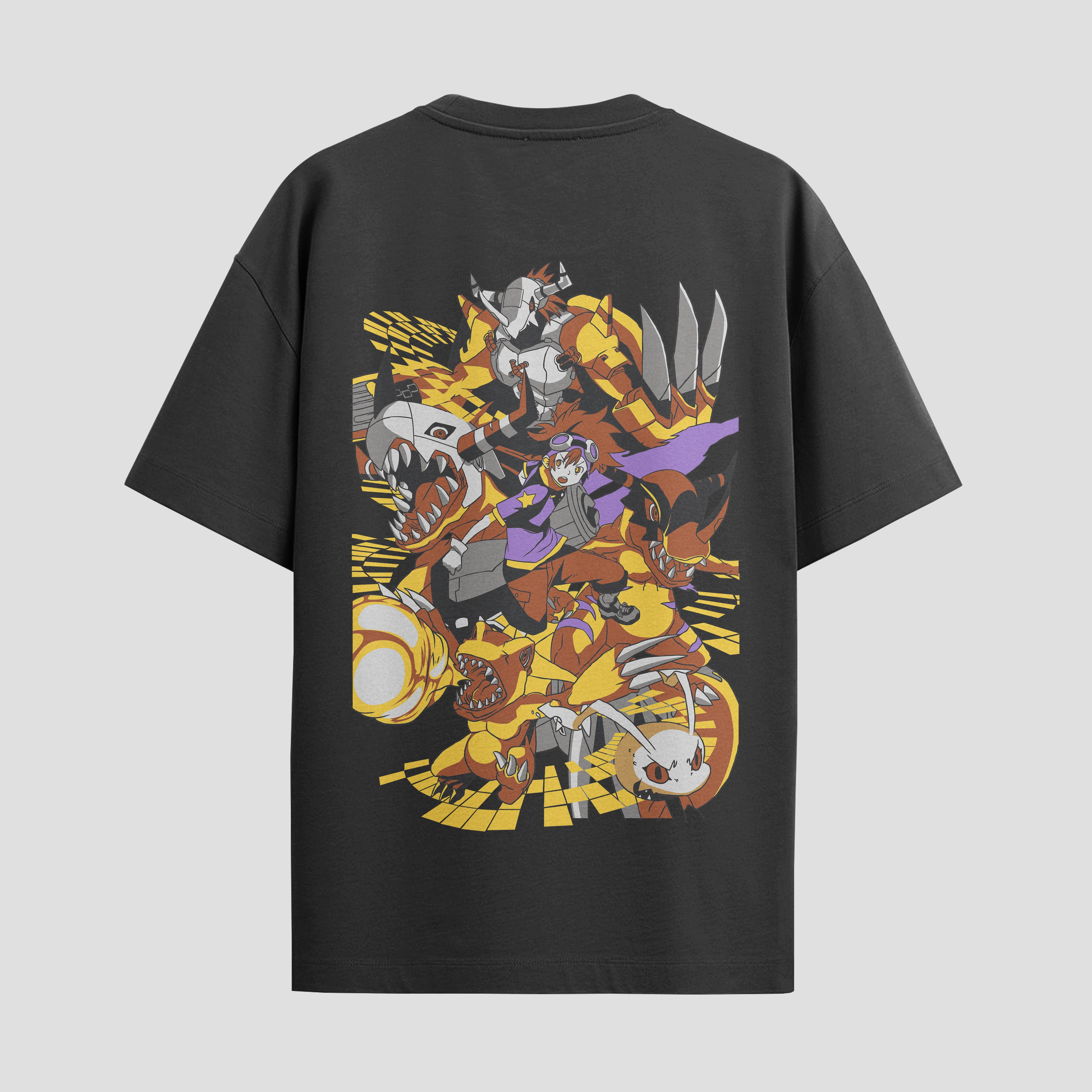 Playera urbana de anime y gaming ExtraLife MX, corte Standard Fit unisex ligero y transpirable en color Deep Black y Pure White, ropa de uso diario para gym y casual.