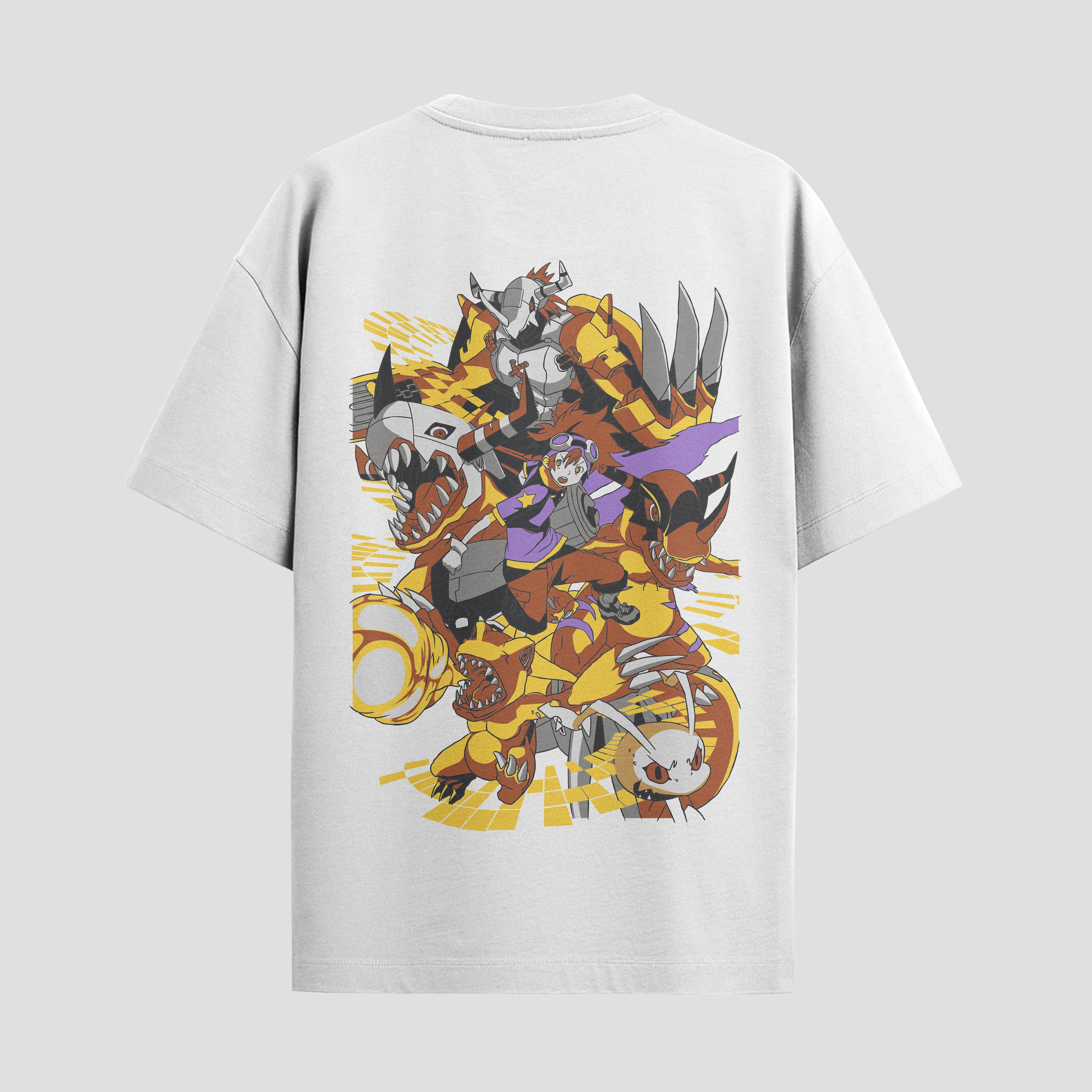 Playera urbana de anime y gaming ExtraLife MX, corte Standard Fit unisex ligero y transpirable en color Deep Black y Pure White, ropa de uso diario para gym y casual.