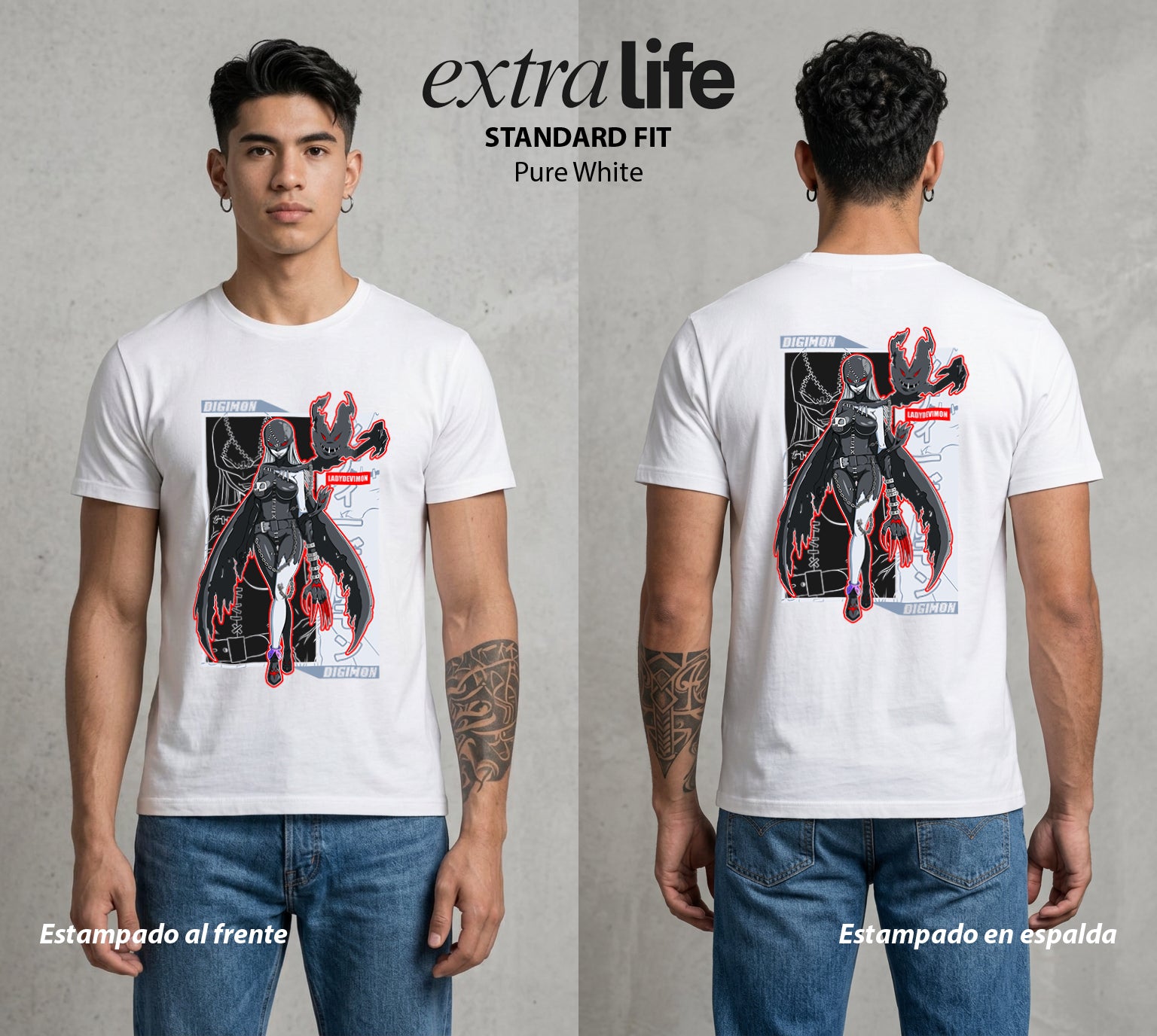 El Mundo Digital | Digimon Lady Devimon #01315 - Playera Standard Fit | Pure White - Foto en modelo
