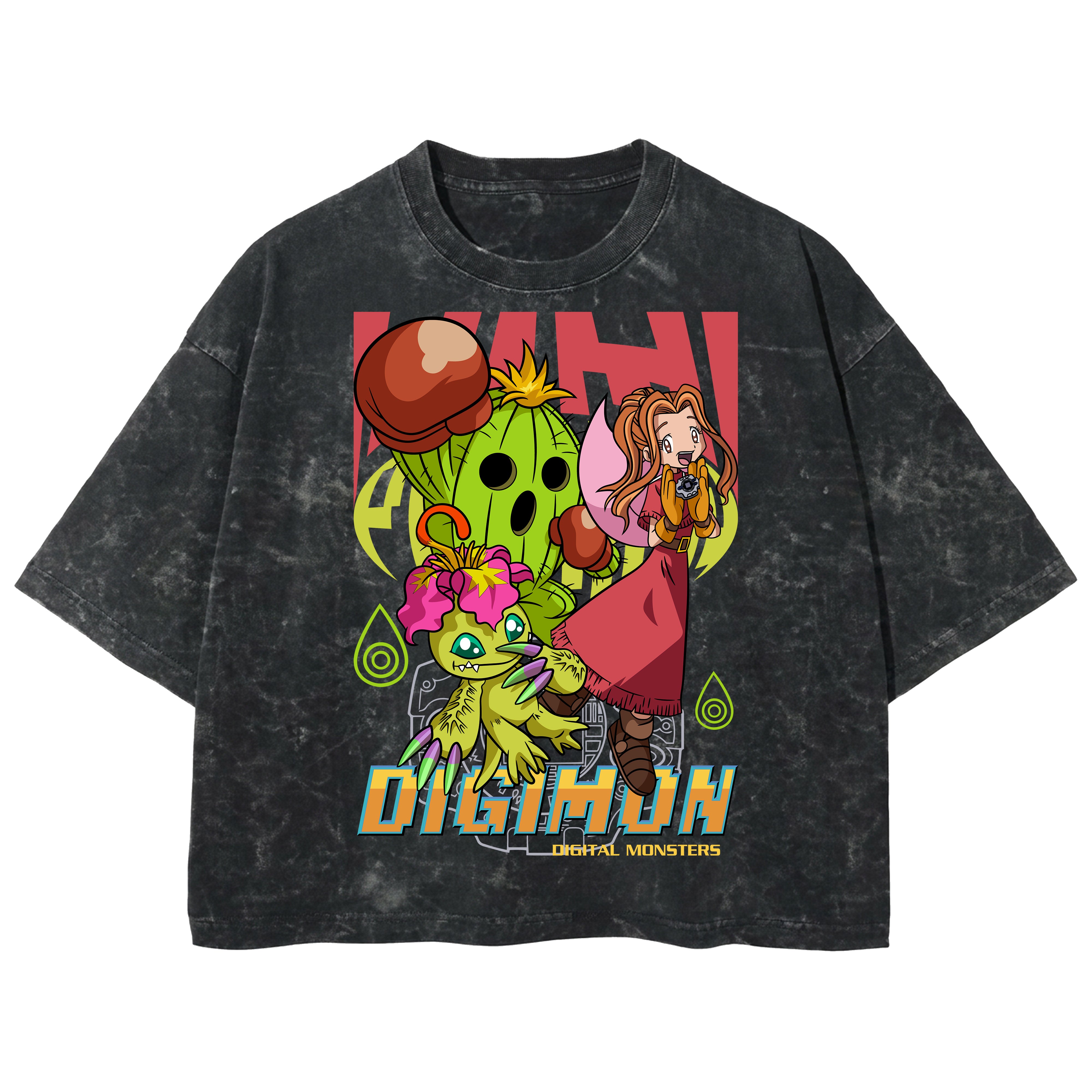 Playera streetwear premium de anime y gaming ExtraLife MX, corte boxy deluxe mineral wash heavyweight en color Acid Wash, moda urbana mexicana de culto.