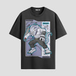 Playera urbana de anime y gaming ExtraLife MX, corte Standard Fit unisex ligero y transpirable en color Deep Black y Pure White, ropa de uso diario para gym y casual.