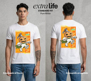 El Mundo Digital | Digimon Pumpkinmon #01320 - Playera Standard Fit | Pure White - Foto en modelo