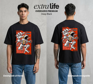 El Mundo Digital | El Simbolo del Mar Calavera #01322 - Playera Oversized Premium | Deep Black - Foto en modelo