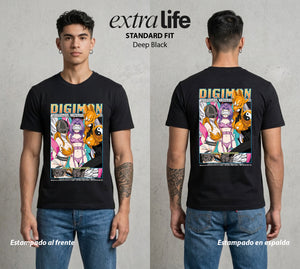 El Mundo Digital | Digimon Waifus del Corazon #01326 - Playera Standard Fit | Deep Black - Foto en modelo