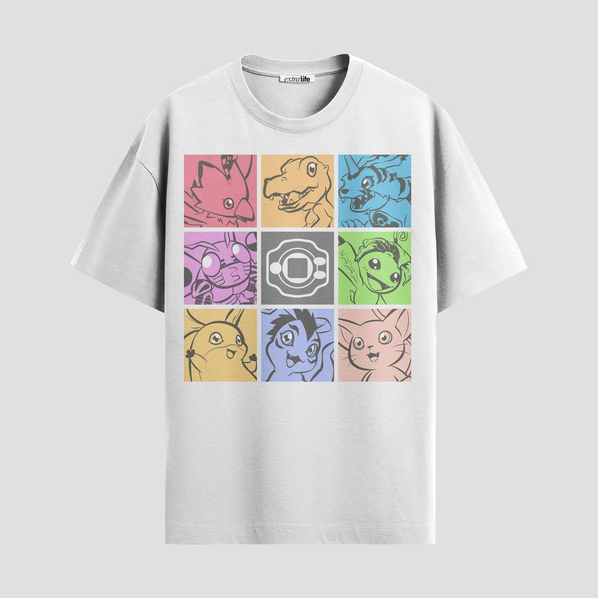Playera urbana de anime y gaming ExtraLife MX, corte Classic Premium unisex ligero y transpirable en color Deep Black y Pure White, ropa de uso diario para gym y casual.