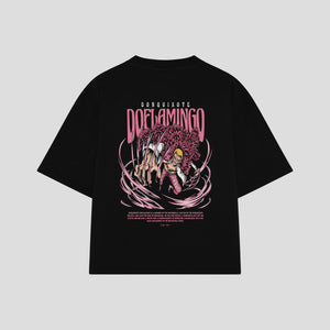 Playera streetwear premium de anime y gaming ExtraLife MX, corte oversized drop shoulder ligero y fresco en color Deep Black y Off-White, moda urbana mexicana de culto.