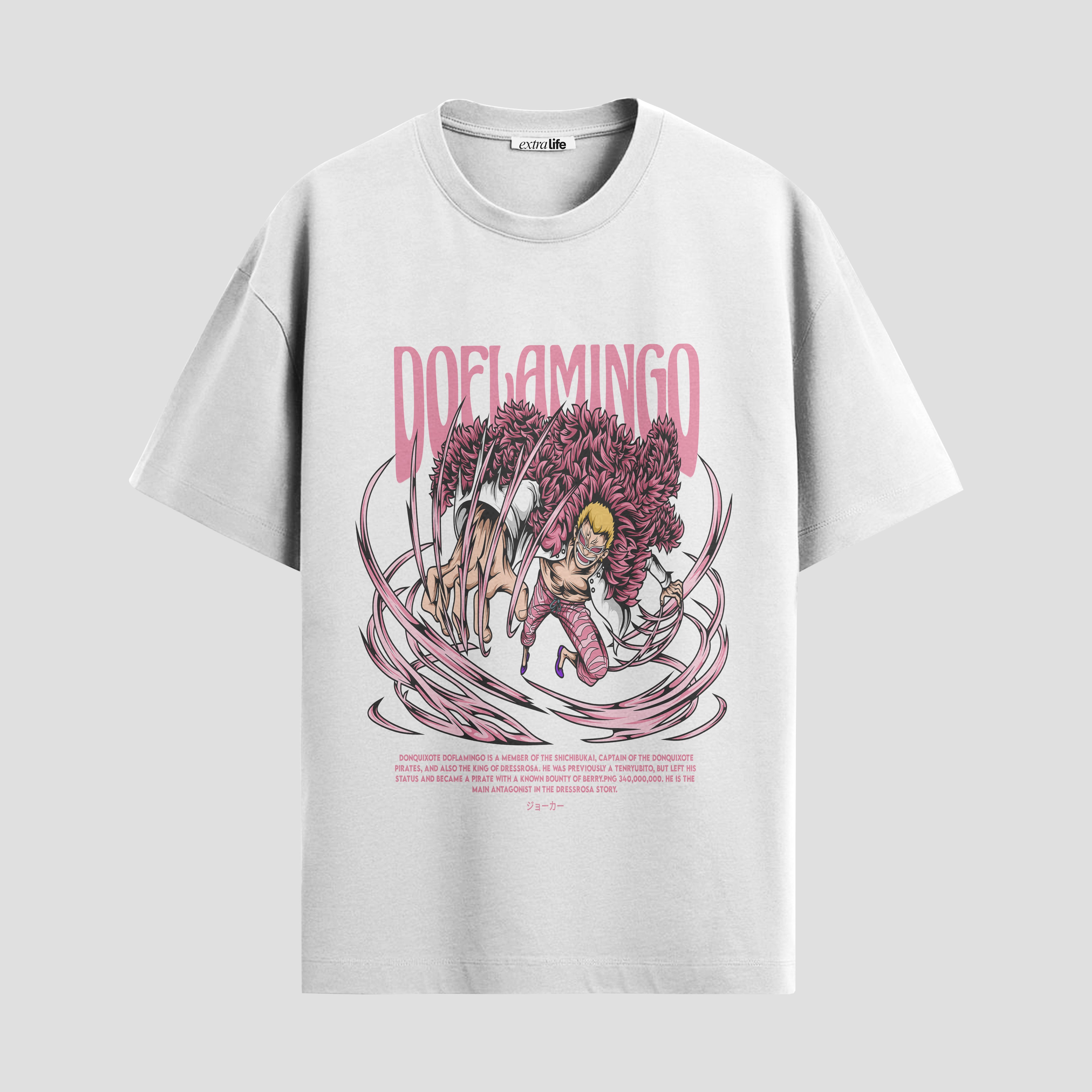 Playera urbana de anime y gaming ExtraLife MX, corte Standard Fit unisex ligero y transpirable en color Deep Black y Pure White, ropa de uso diario para gym y casual.