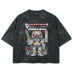 Playera streetwear premium de anime y gaming ExtraLife MX, corte boxy deluxe mineral wash heavyweight en color Acid Wash, moda urbana mexicana de culto.