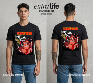 La Jungla del Simio | El Rey de la Jungla #01331 - Playera Standard Fit | Deep Black - Foto en modelo