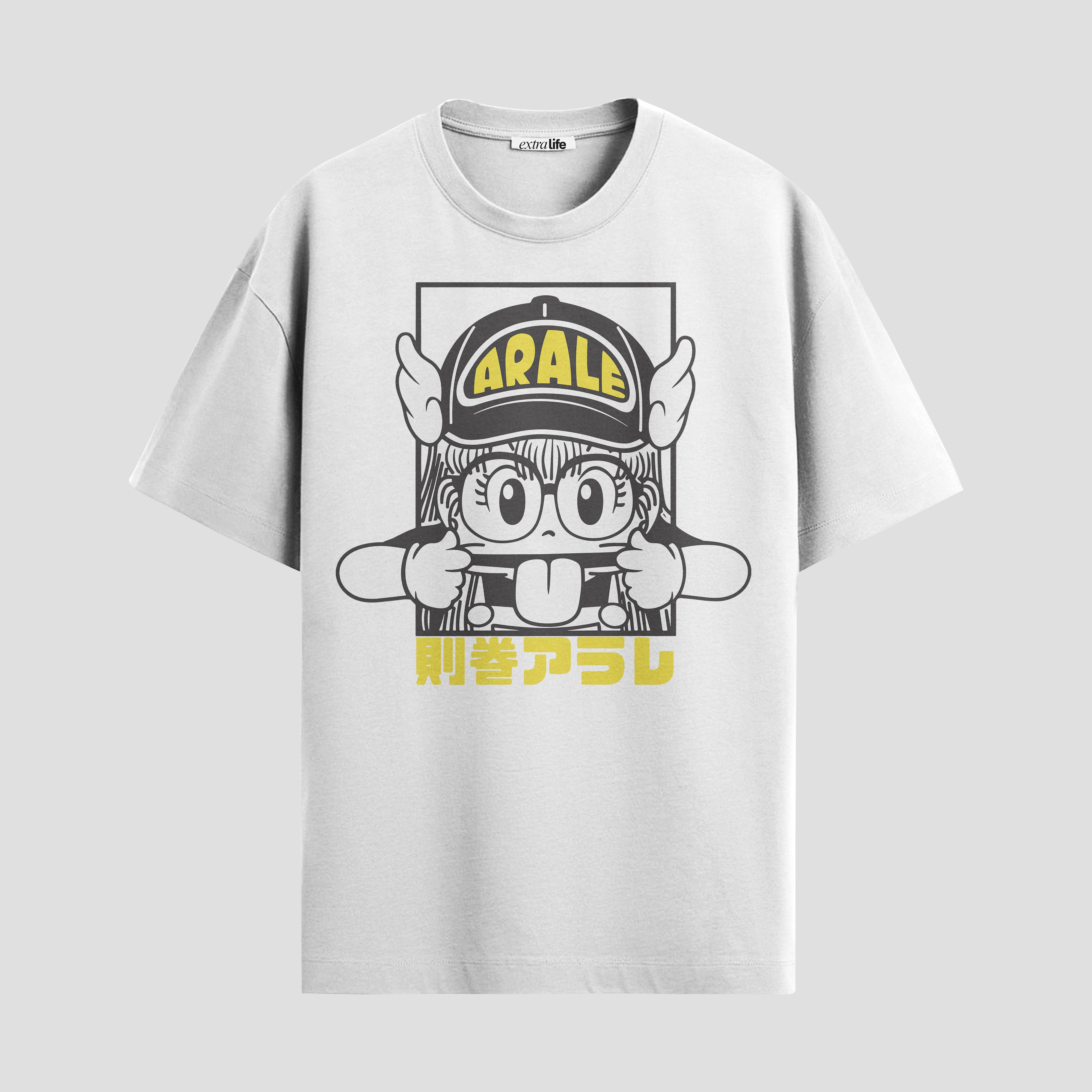 Playera urbana de anime y gaming ExtraLife MX, corte Standard Fit unisex ligero y transpirable en color Deep Black y Pure White, ropa de uso diario para gym y casual.