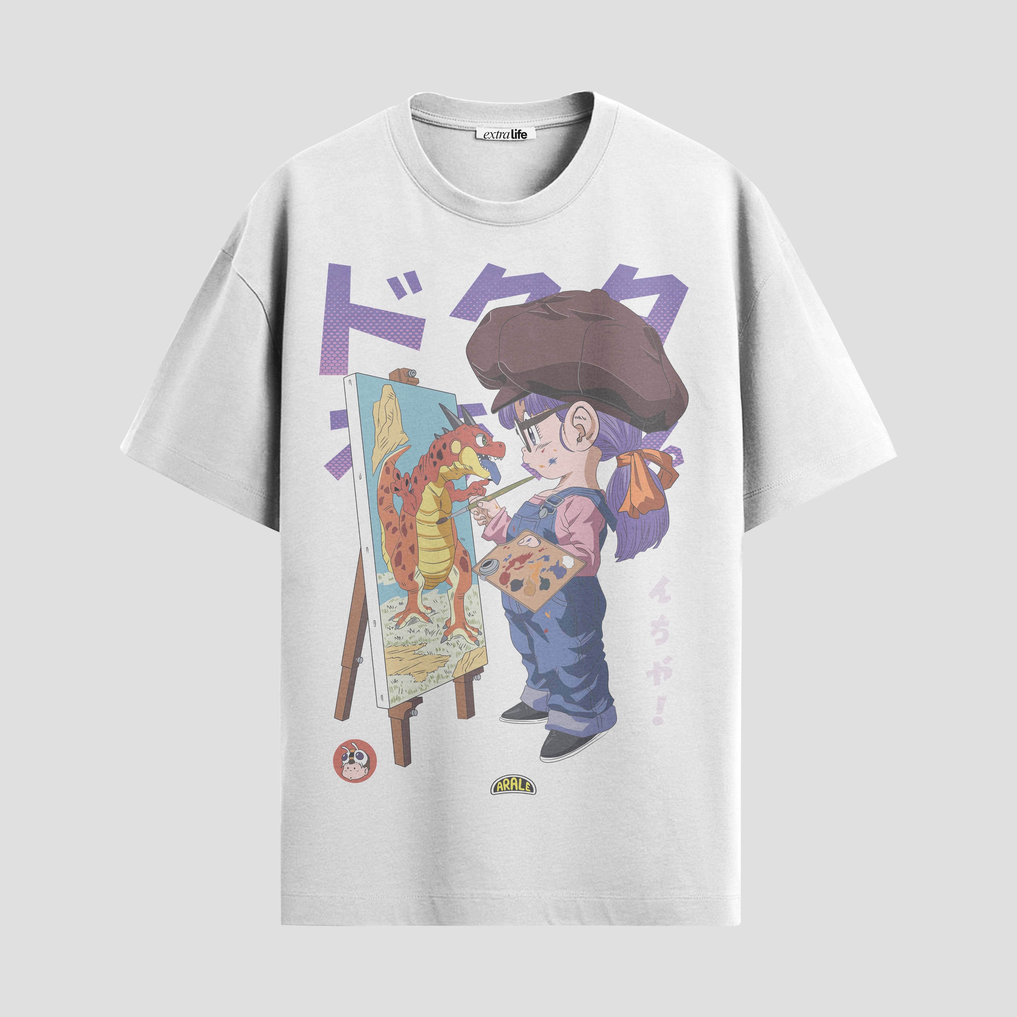 Playera urbana de anime y gaming ExtraLife MX, corte Standard Fit unisex ligero y transpirable en color Deep Black y Pure White, ropa de uso diario para gym y casual.