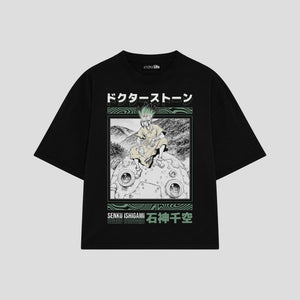 Playera streetwear premium de anime y gaming ExtraLife MX, corte oversized drop shoulder ligero y fresco en color Deep Black y Off-White, moda urbana mexicana de culto.