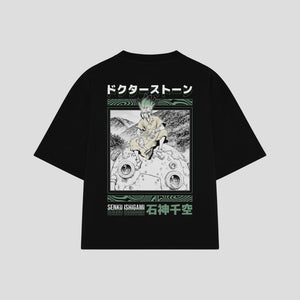 Playera streetwear premium de anime y gaming ExtraLife MX, corte oversized drop shoulder ligero y fresco en color Deep Black y Off-White, moda urbana mexicana de culto.