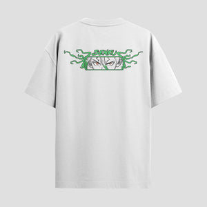 Playera urbana de anime y gaming ExtraLife MX, corte Standard Fit unisex ligero y transpirable en color Deep Black y Pure White, ropa de uso diario para gym y casual.