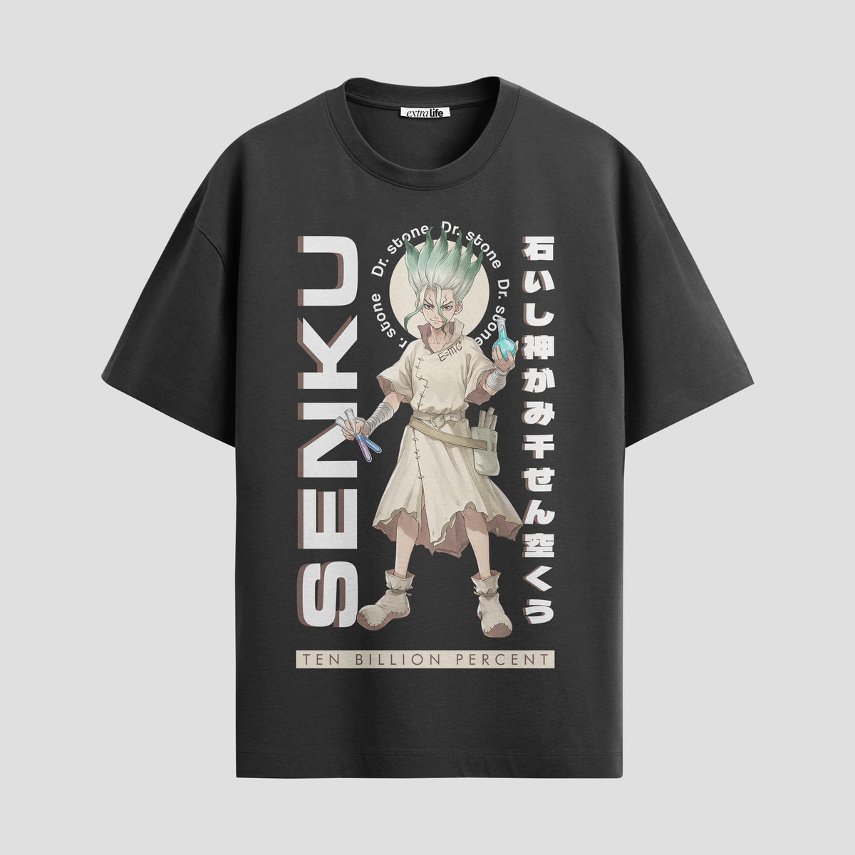 Playera urbana de anime y gaming ExtraLife MX, corte Classic Premium unisex ligero y transpirable en color Deep Black y Pure White, ropa de uso diario para gym y casual.