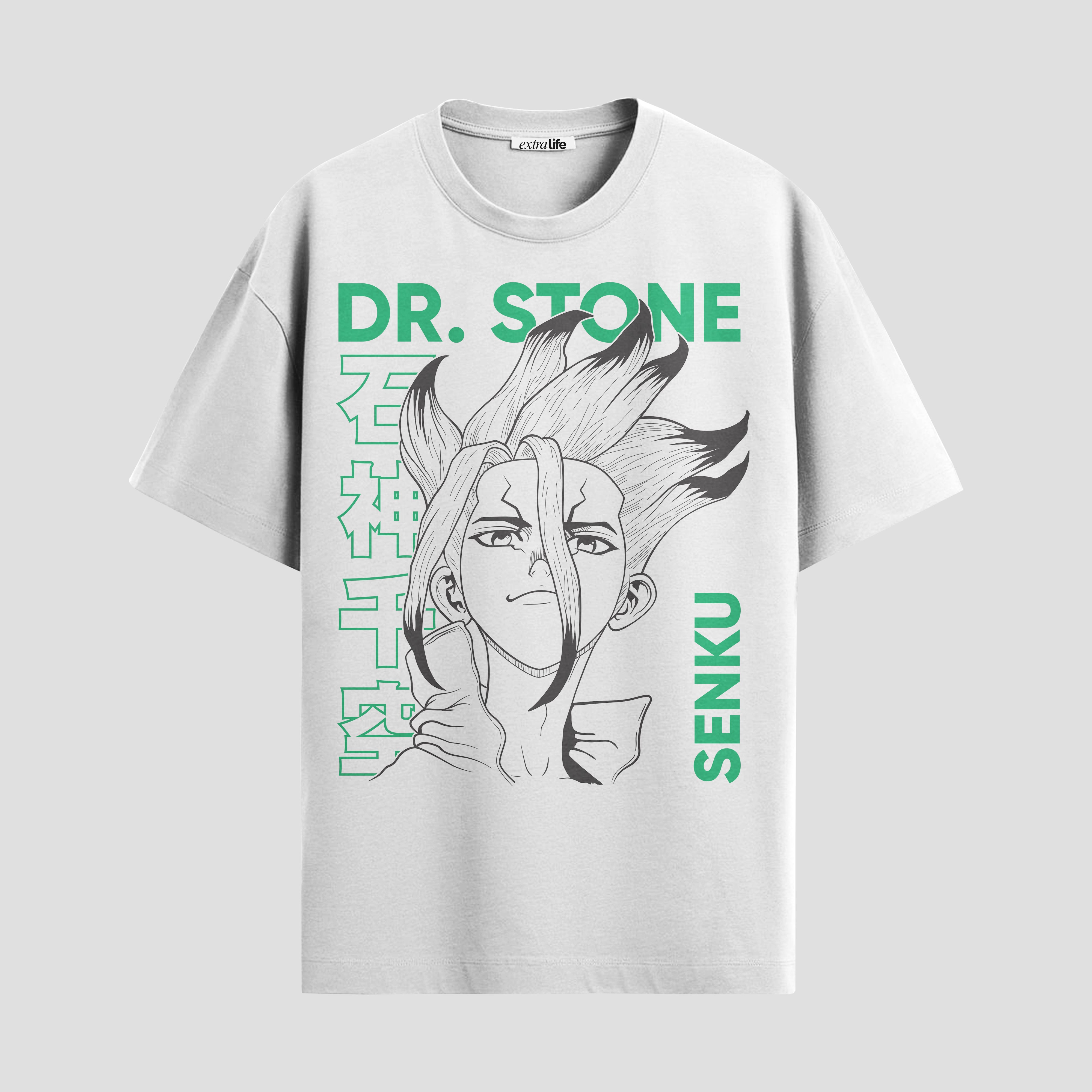 Playera urbana de anime y gaming ExtraLife MX, corte Standard Fit unisex ligero y transpirable en color Deep Black y Pure White, ropa de uso diario para gym y casual.