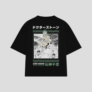 Playera streetwear premium de anime y gaming ExtraLife MX, corte oversized drop shoulder ligero y fresco en color Deep Black y Off-White, moda urbana mexicana de culto.