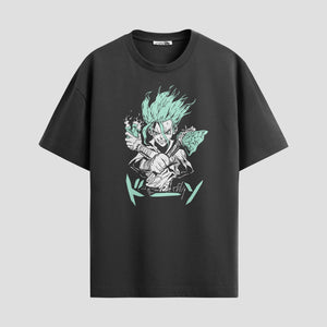 Playera urbana de anime y gaming ExtraLife MX, corte Standard Fit unisex ligero y transpirable en color Deep Black y Pure White, ropa de uso diario para gym y casual.