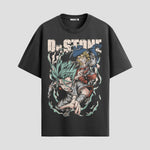 Playera urbana de anime y gaming ExtraLife MX, corte Standard Fit unisex ligero y transpirable en color Deep Black y Pure White, ropa de uso diario para gym y casual.
