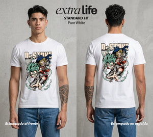 La Civilizacion Renacida | El Cerebro de Piedra #01351 - Playera Standard Fit | Pure White - Foto en modelo