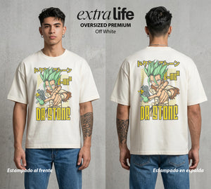 La Civilizacion Renacida | La Ciencia sobre Todo #01352 - Playera Oversized Premium | Off White - Foto en modelo
