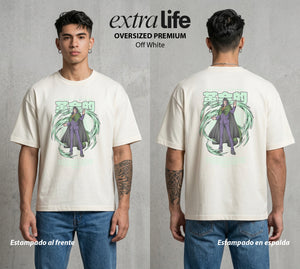 Varios Mundos | El Dragón Ancestral #01354 - Playera Oversized Premium | Off White - Foto en modelo