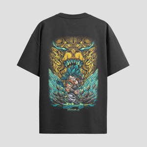 Playera urbana de anime y gaming ExtraLife MX, corte Standard Fit unisex ligero y transpirable en color Deep Black y Pure White, ropa de uso diario para gym y casual.