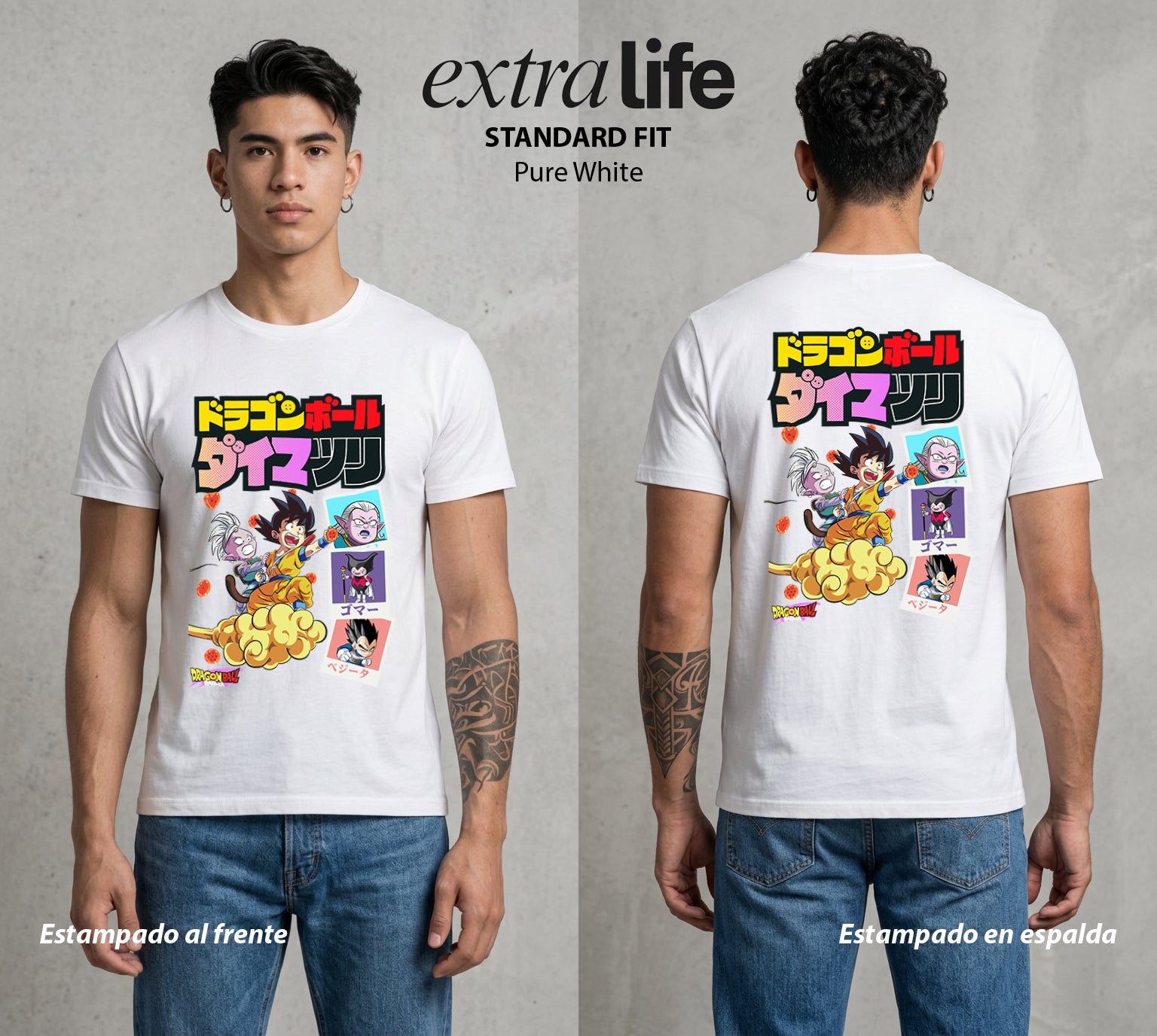 El Poder de las Esferas | El Dragón Ancestral #01361 - Playera Standard Fit | Pure White - Foto en modelo