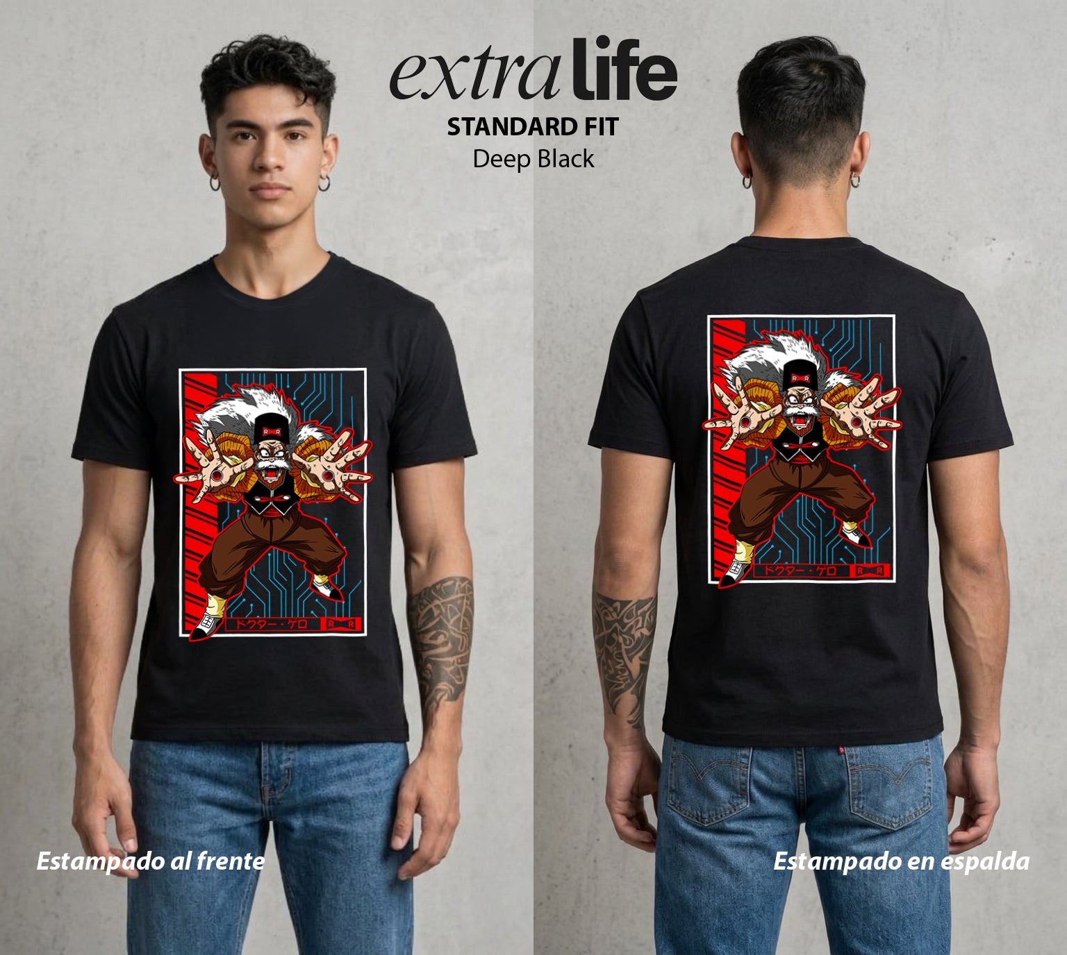 El Poder de las Esferas | El Dragón Ancestral #01363 - Playera Standard Fit | Deep Black - Foto en modelo
