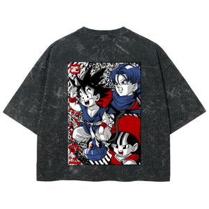 Playera streetwear premium de anime y gaming ExtraLife MX, corte boxy deluxe mineral wash heavyweight en color Acid Wash, moda urbana mexicana de culto.