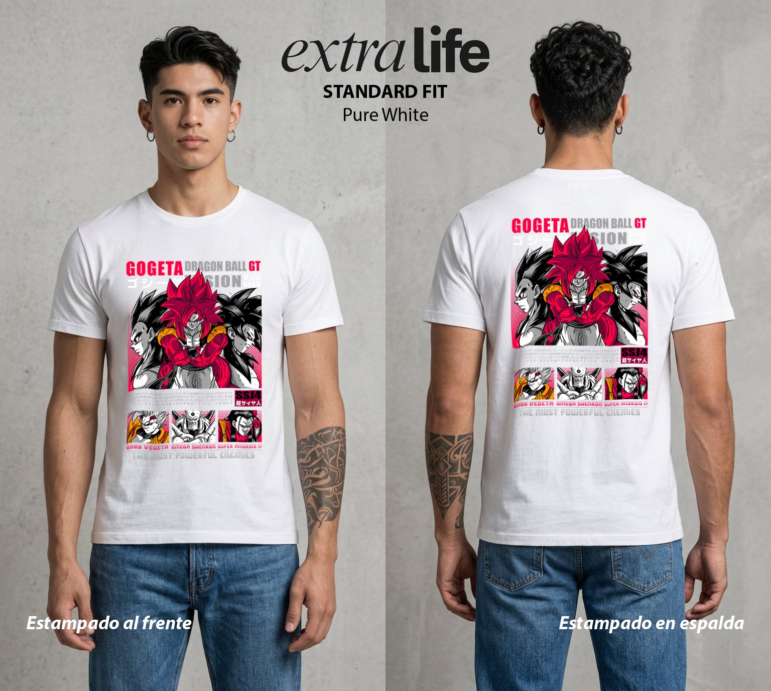 El Poder de las Esferas | El Dragón Ancestral #01370 - Playera Standard Fit | Pure White - Foto en modelo
