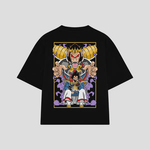 Playera streetwear premium de anime y gaming ExtraLife MX, corte oversized drop shoulder ligero y fresco en color Deep Black y Off-White, moda urbana mexicana de culto.