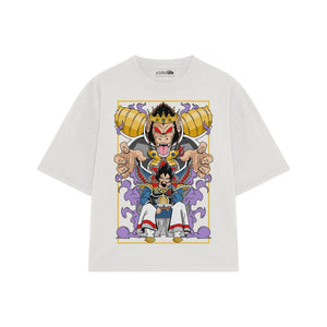 Playera streetwear premium de anime y gaming ExtraLife MX, corte oversized drop shoulder ligero y fresco en color Deep Black y Off-White, moda urbana mexicana de culto.