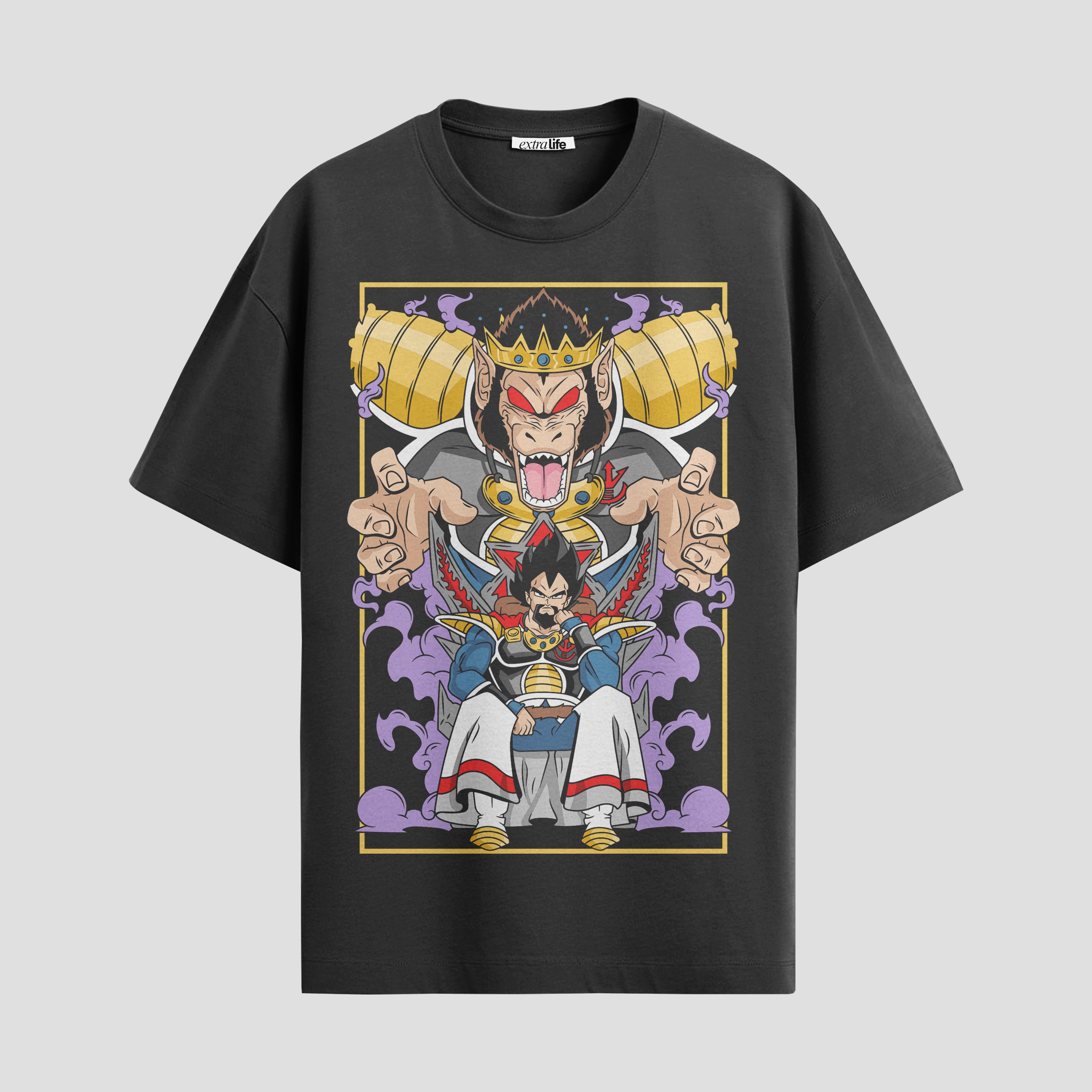 Playera urbana de anime y gaming ExtraLife MX, corte Standard Fit unisex ligero y transpirable en color Deep Black y Pure White, ropa de uso diario para gym y casual.