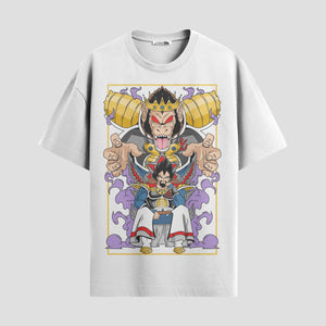 Playera urbana de anime y gaming ExtraLife MX, corte Standard Fit unisex ligero y transpirable en color Deep Black y Pure White, ropa de uso diario para gym y casual.