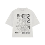 Playera streetwear premium de anime y gaming ExtraLife MX, corte oversized drop shoulder ligero y fresco en color Deep Black y Off-White, moda urbana mexicana de culto.