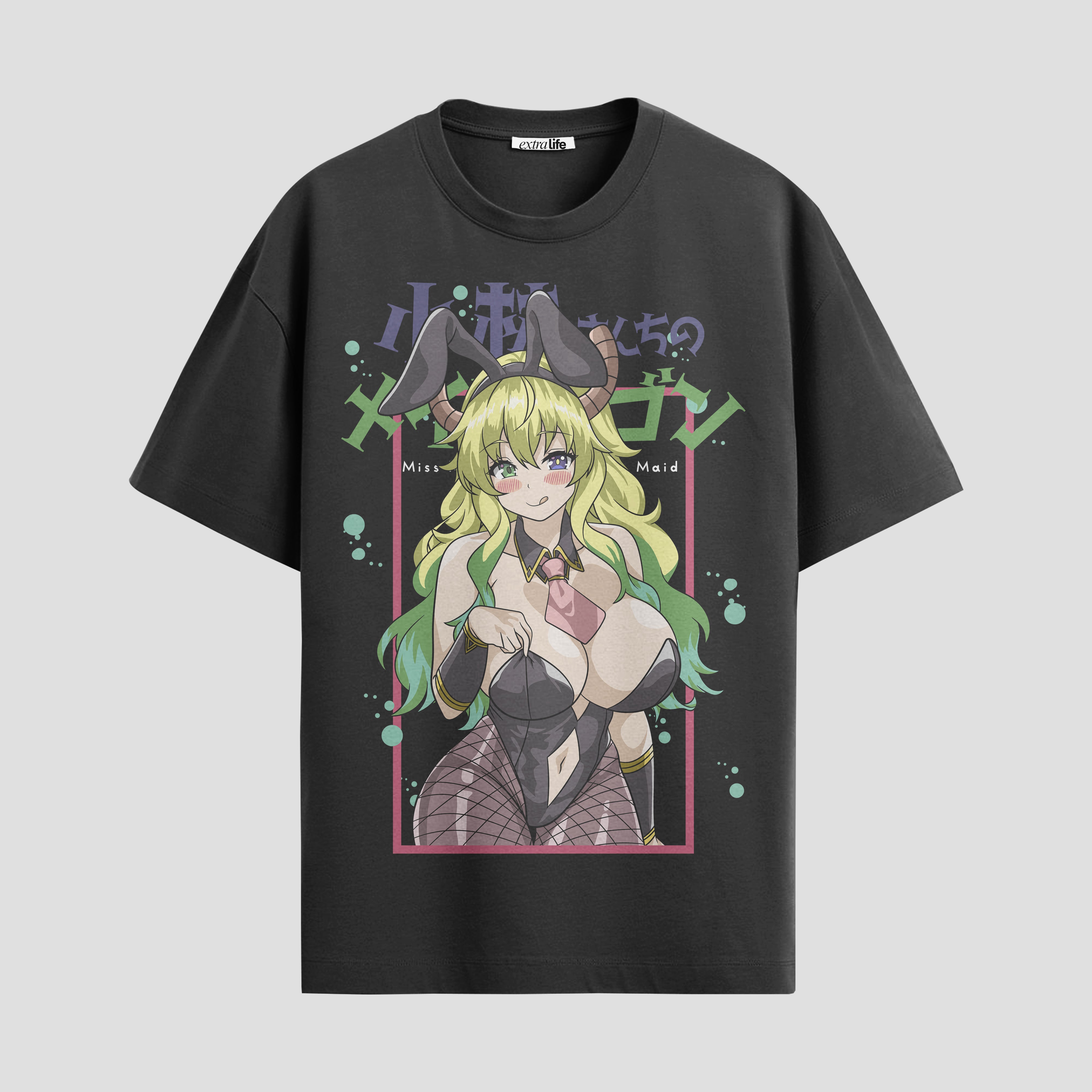 Playera urbana de anime y gaming ExtraLife MX, corte Standard Fit unisex ligero y transpirable en color Deep Black y Pure White, ropa de uso diario para gym y casual.