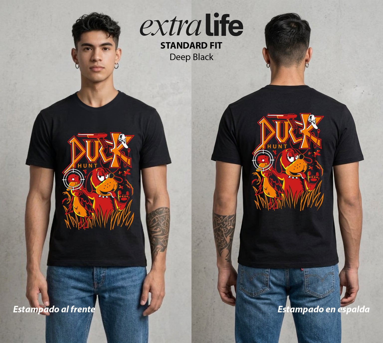 La Caceria del Pato | Patos y Risas #01382 - Playera Standard Fit | Deep Black - Foto en modelo