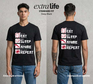La Rutina Otaku | El Poder del Otaku #01384 - Playera Standard Fit | Deep Black - Foto en modelo