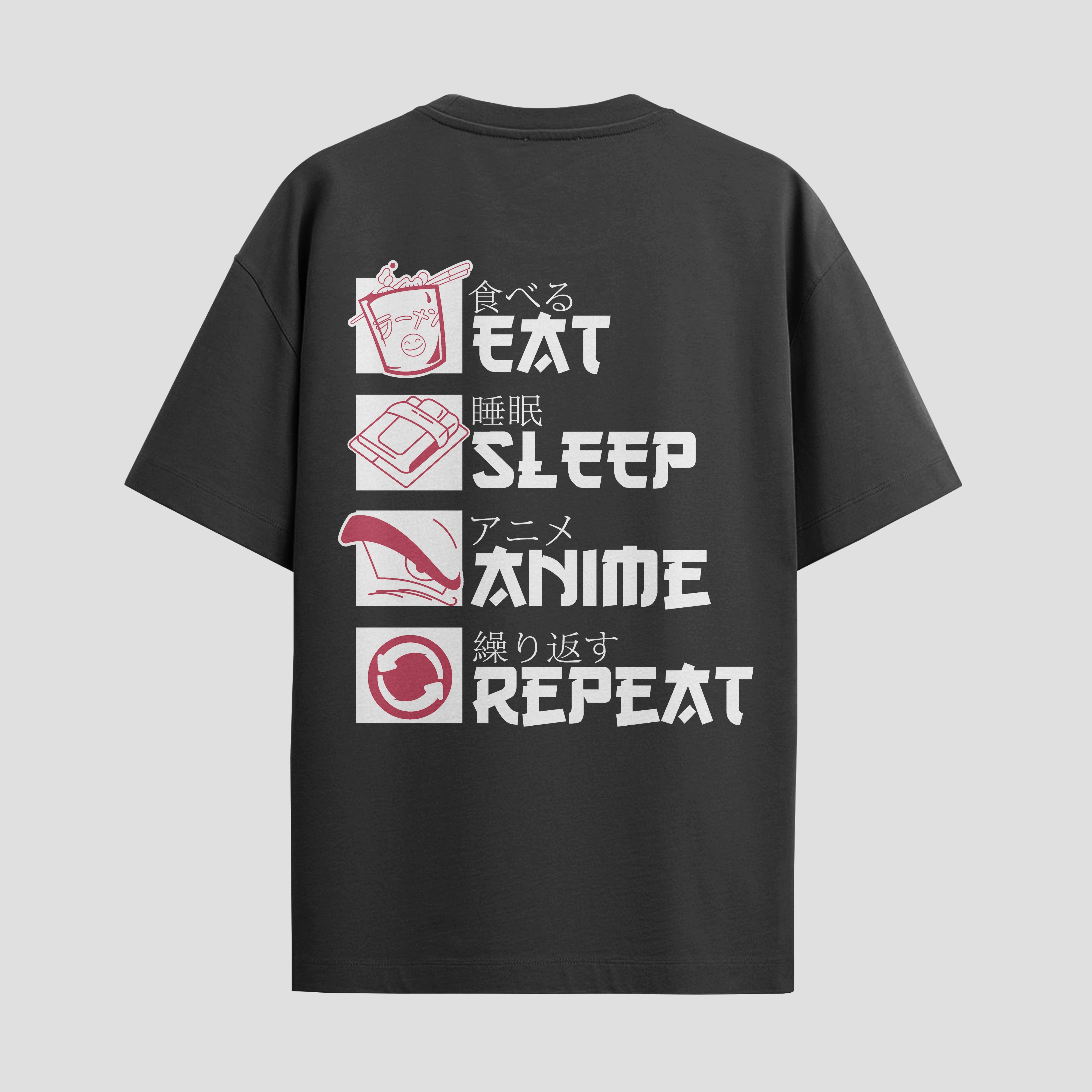 Playera urbana de anime y gaming ExtraLife MX, corte Standard Fit unisex ligero y transpirable en color Deep Black y Pure White, ropa de uso diario para gym y casual.